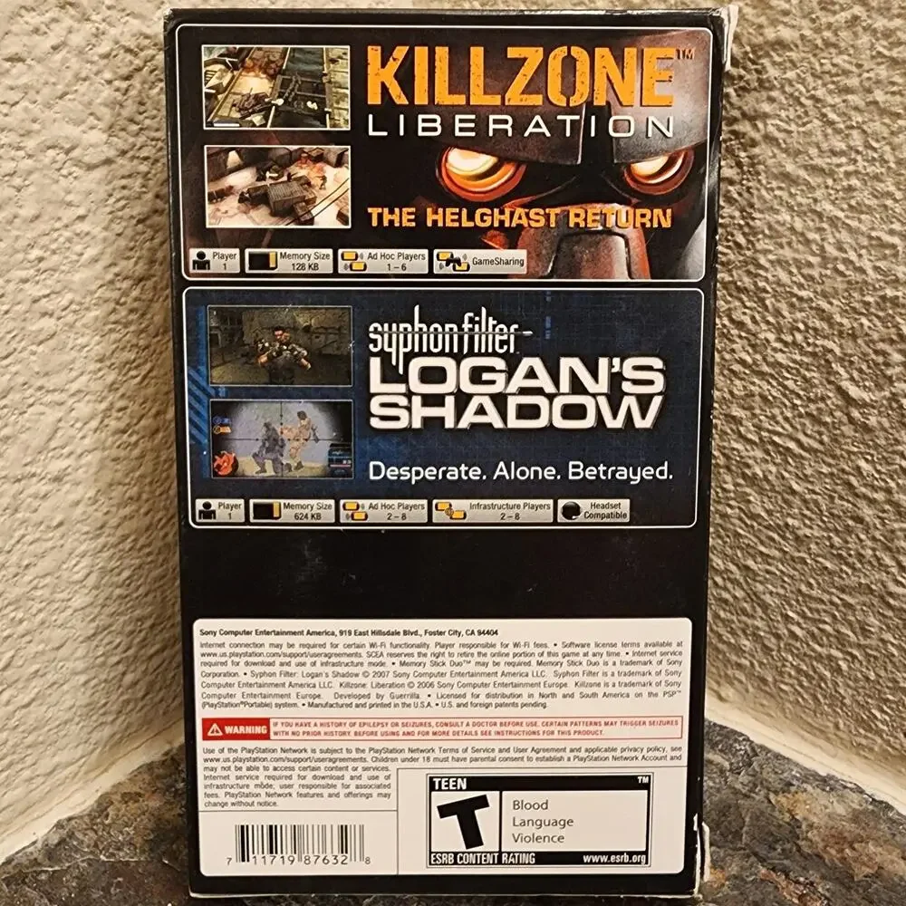 Game - Syphon Filter Logan's Shadow & Killzone Liberation [Dual Pack] (CIB), PSP